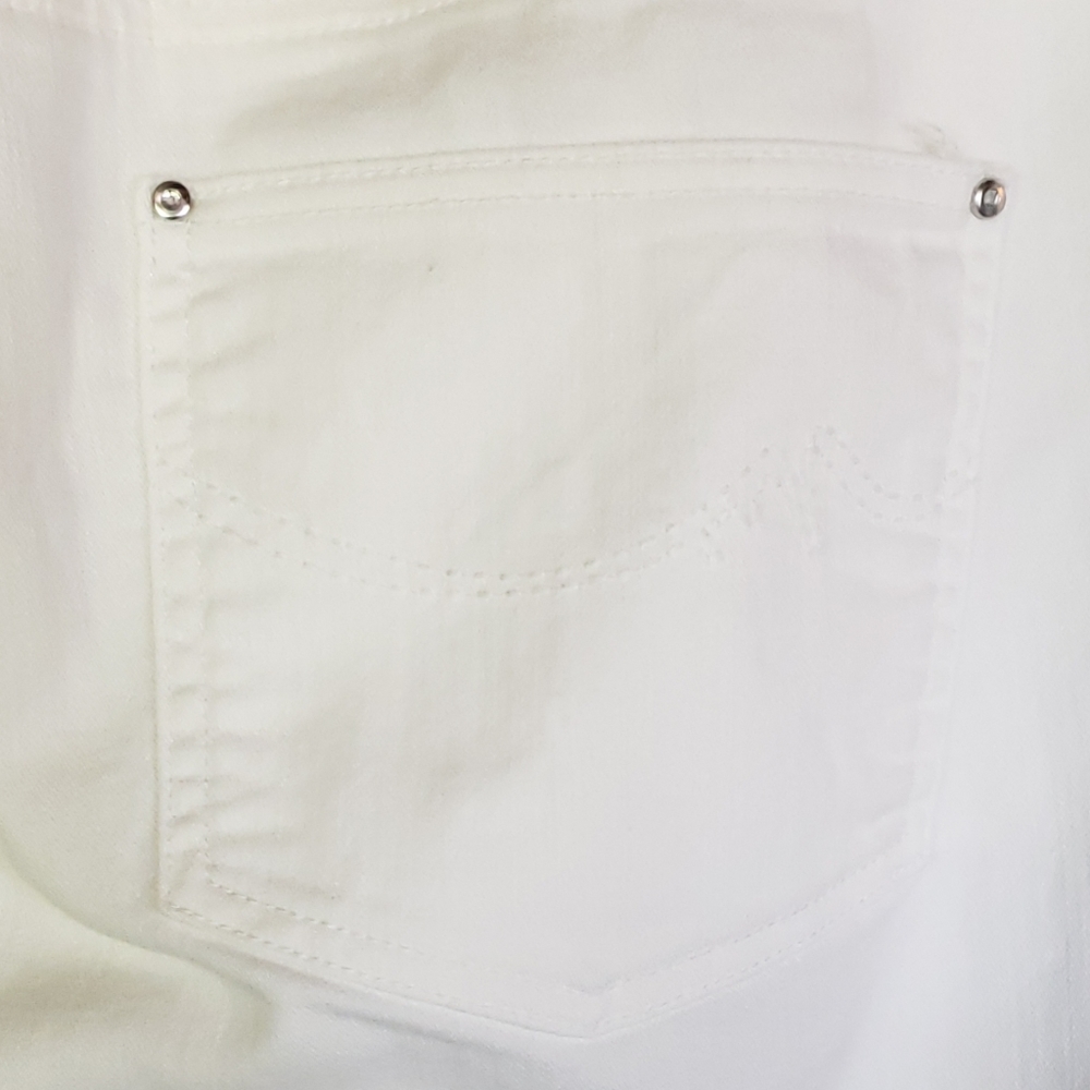 DENIM&CO Regular Perfect Denim Smooth Waist Straight Leg 5-Pkt Jeans 18W White - Picture 8 of 16